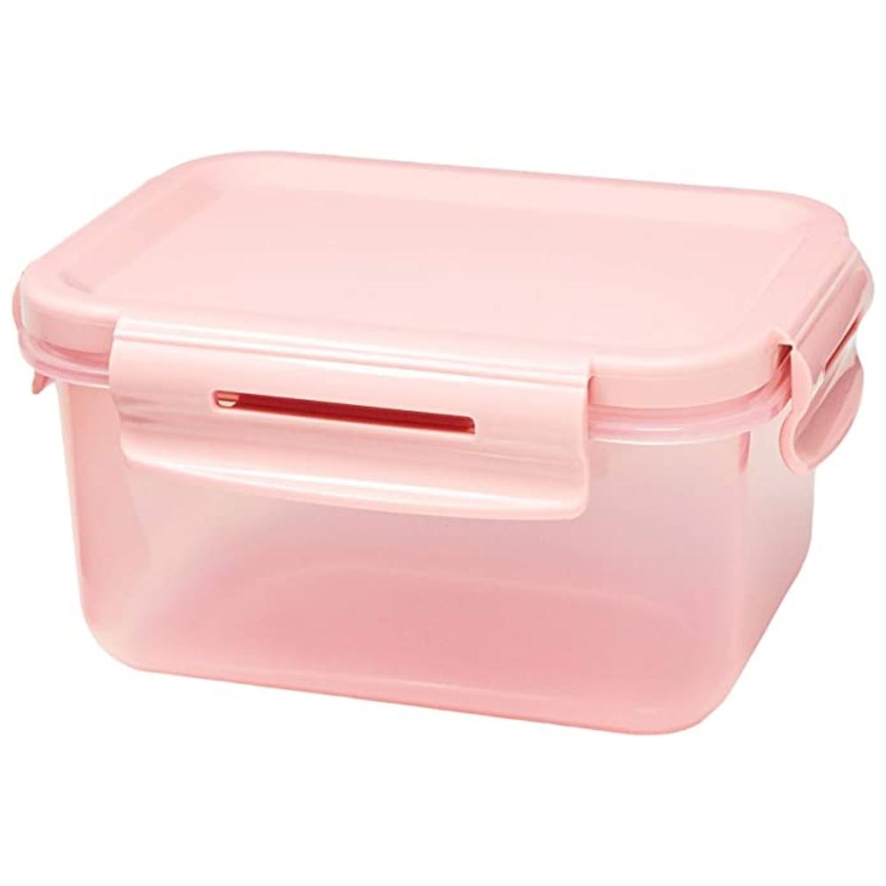 Pote Organizador De Geladeira Click Retangular 560 Ml Rosa Ou