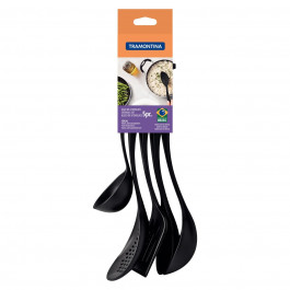 Jogo Easy Utensílios Inox Com 5 Peças Preto Tramontina