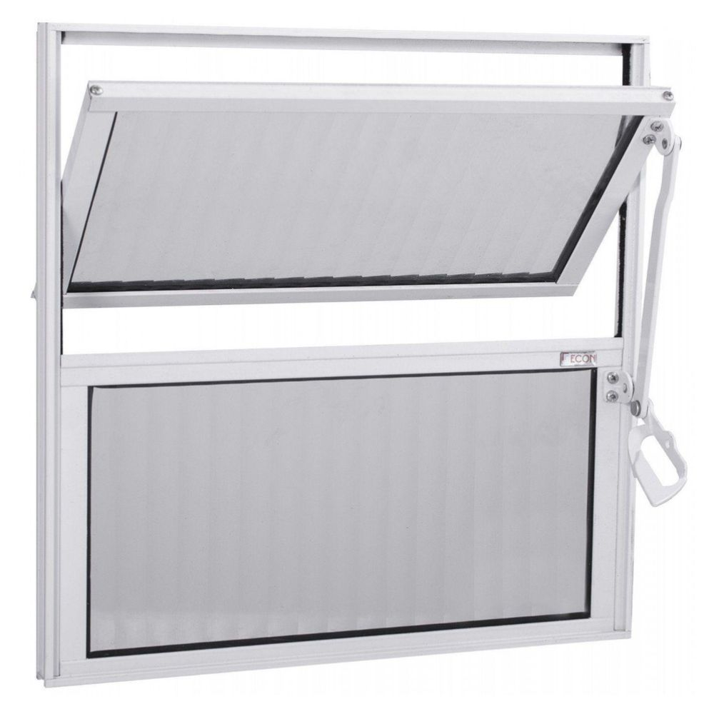 Basculante 40X60 2 Folhas Vidro Canelado Branco Topmix