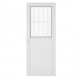 Porta Postigo 210X90 Vidro Liso L/Esquerdo Branco Topmix