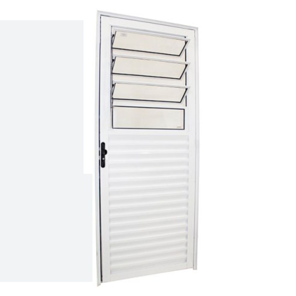 Porta Basculhante 210X80 Vidro Liso Esquerdo Branco - Topmix
