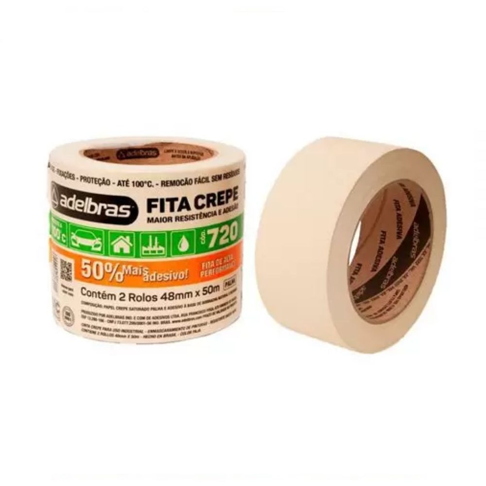 Fita Crepe 18Mmx50M Palha 720 Adelbras