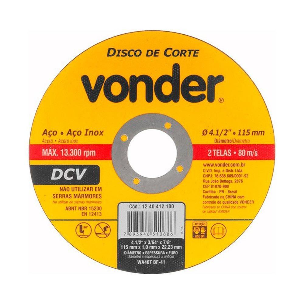 Esmerilhadeira 4.1/2 Eav650 Com 3 Discos Vonder 