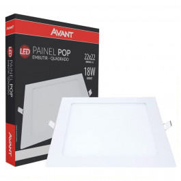Plafon Pop Led Embutido Quadrado 18W 6500K Avant