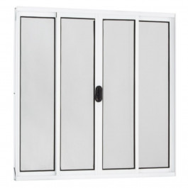 Janela 100X120 4 Folhas Vidro Liso Branca Topmix
