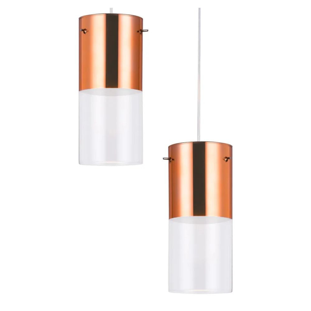 Lustre Pendente First 2 Lampadas E27 Bronze Llum Bronzearte
