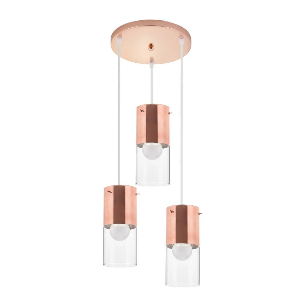Pendente First 3 Lâmpadas E27 Cobre Llum Bronzearte