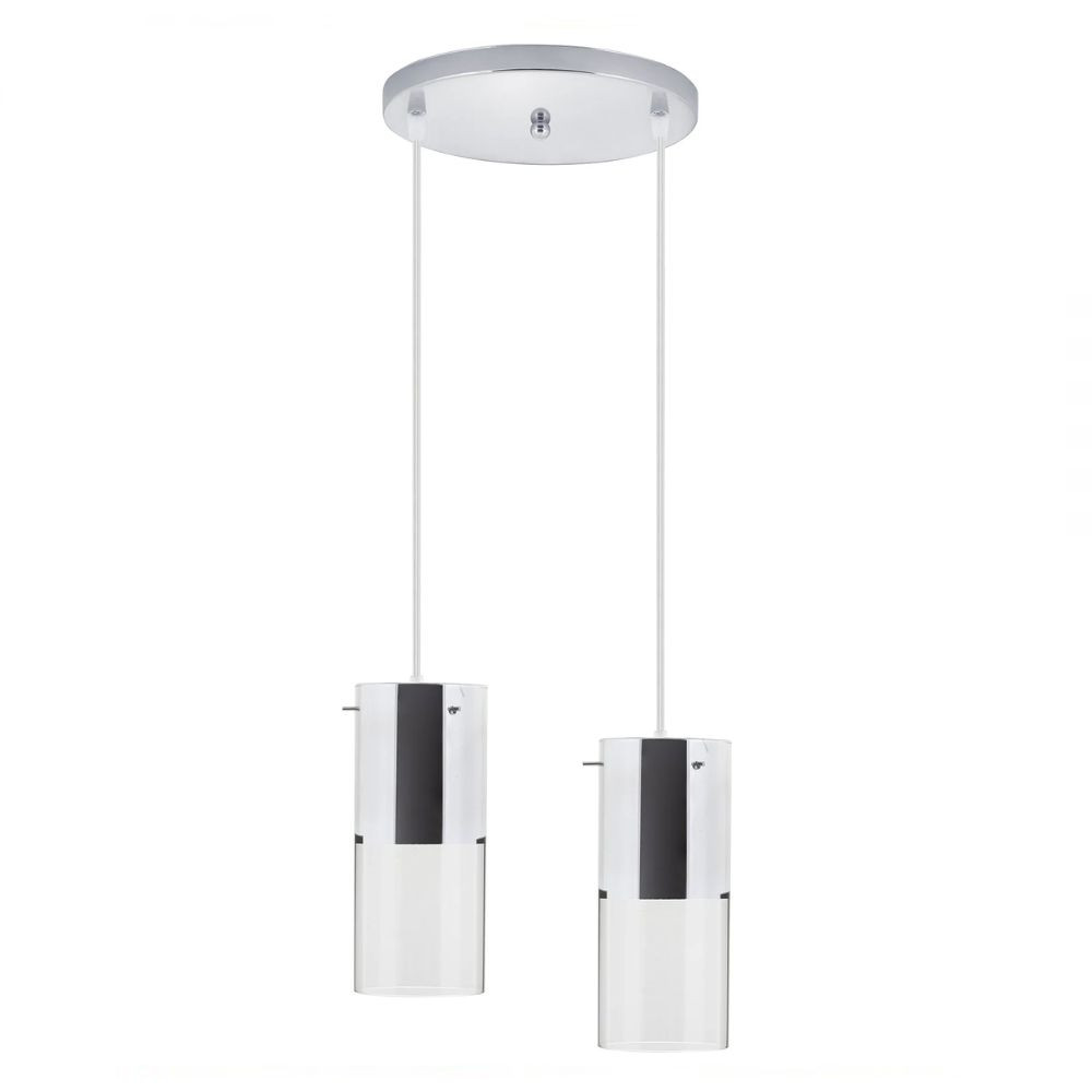 Lustre Pendente First 2 Lampadas E27 Cromado Llum Bronzearte