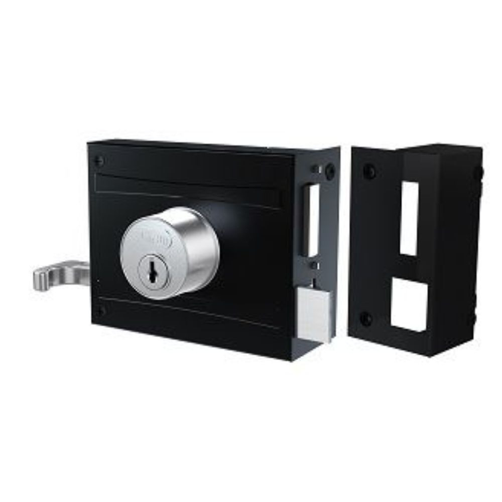 Fechadura Sobrepor Inox Espelho Preto Fosco 701/100 Stam