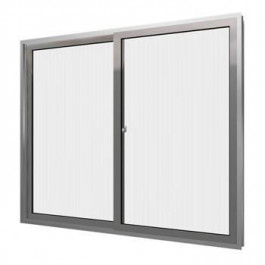 Janela 100X100 Home 2 Folhas Vidro Canelada Natural Quality 