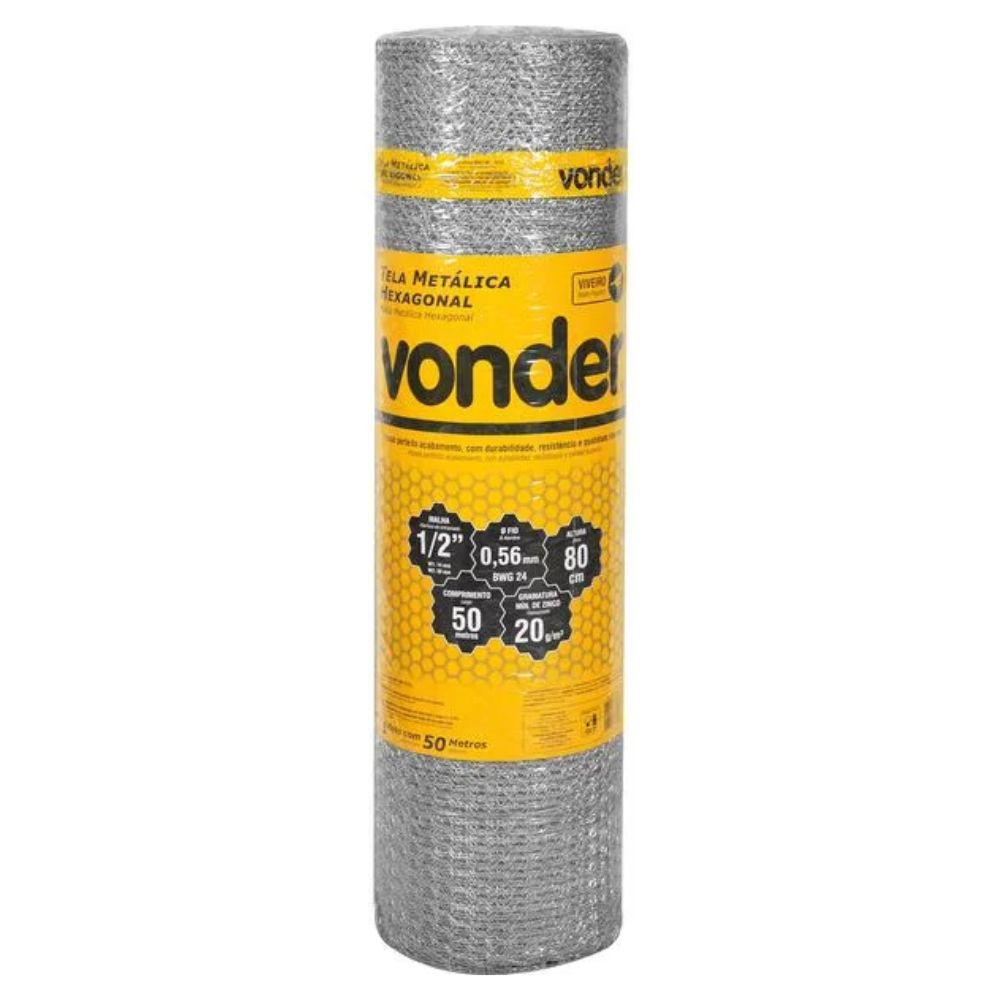 Tela Metálica Viveiro 80Cm 24Awg Vonder