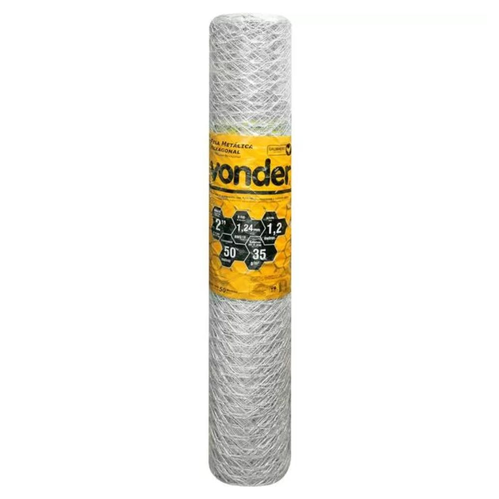 Tela Metálica Hexagonal Malha Galinheiro 1.2Mt 18Awg Vonder