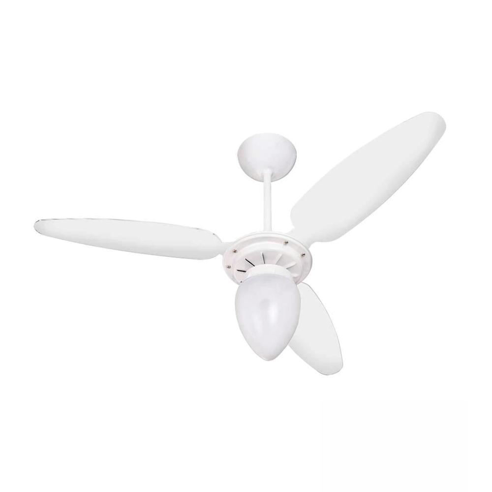 Ventilador De Teto 3 Pás 3 Velocidades Com Lustre Wind Branco Ventisol