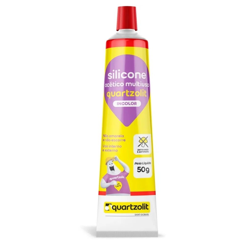 Silicone Acético Multiuso Bisnaga 50G Quartzolit
