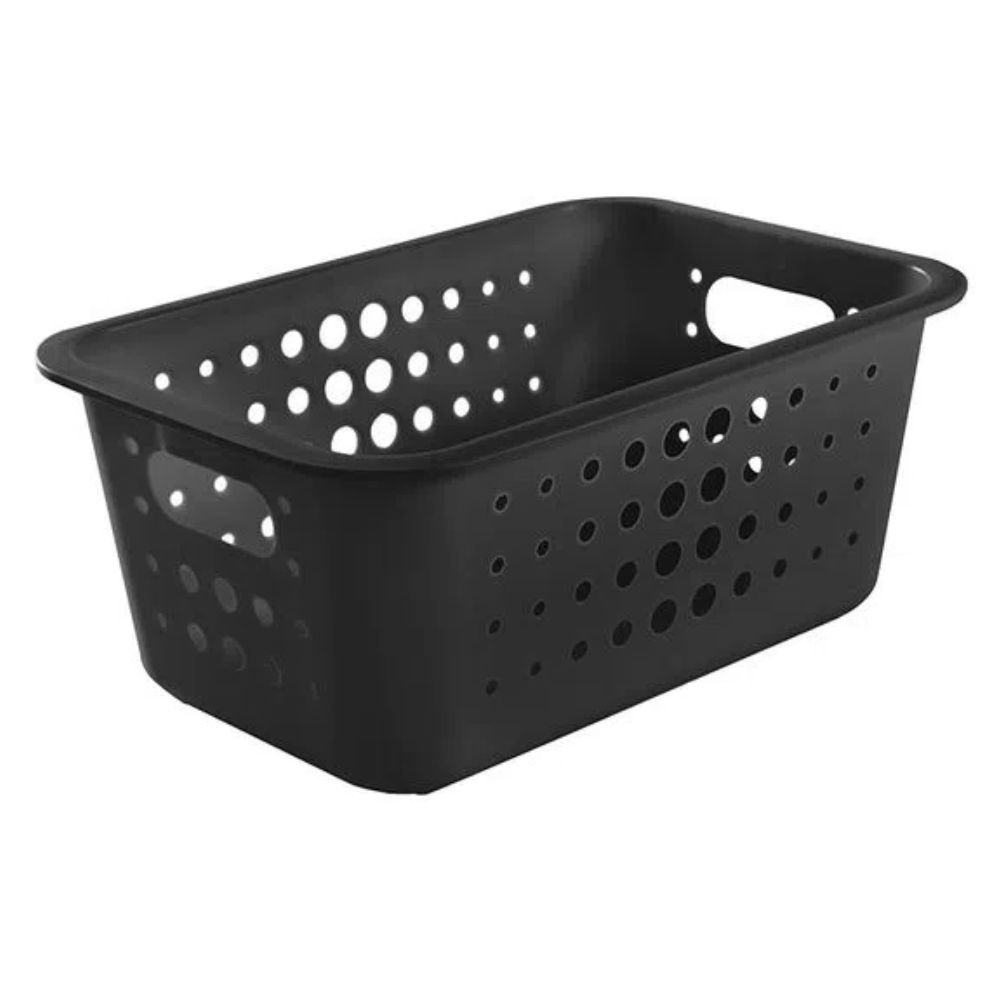 Cesta Organizadora Média 29X19,5X12,5Cm Preta Ou