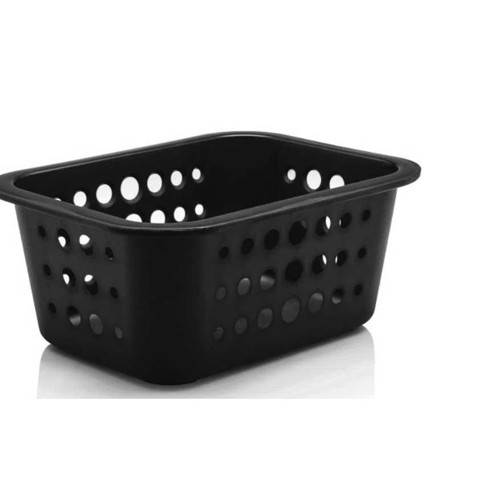 Cesta Organizadora Grande 41X31X16,5Cm Preta Ou