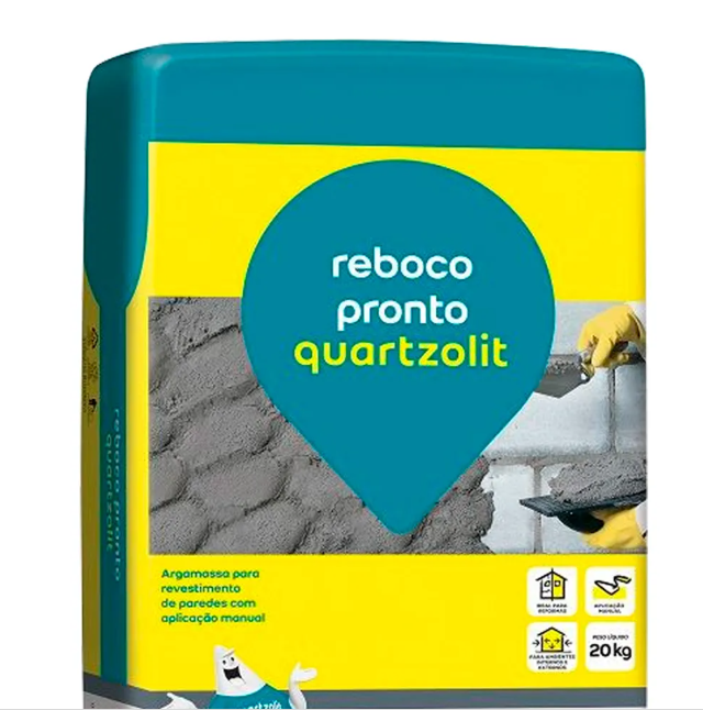 Argamassa Quartzolit Reboco Pronto Pa 20Kg