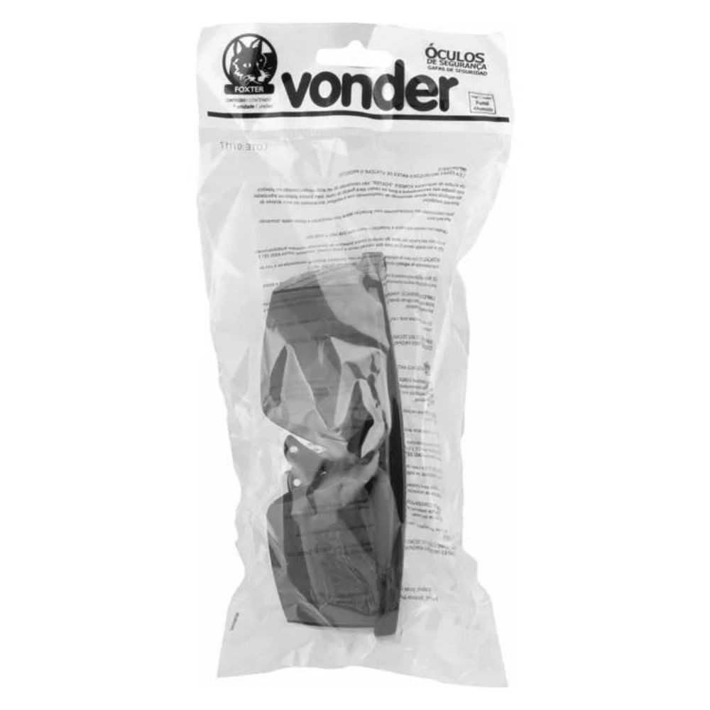 Óculos Foxter Cinza Fumê Com Proteção Lateral Vonder
