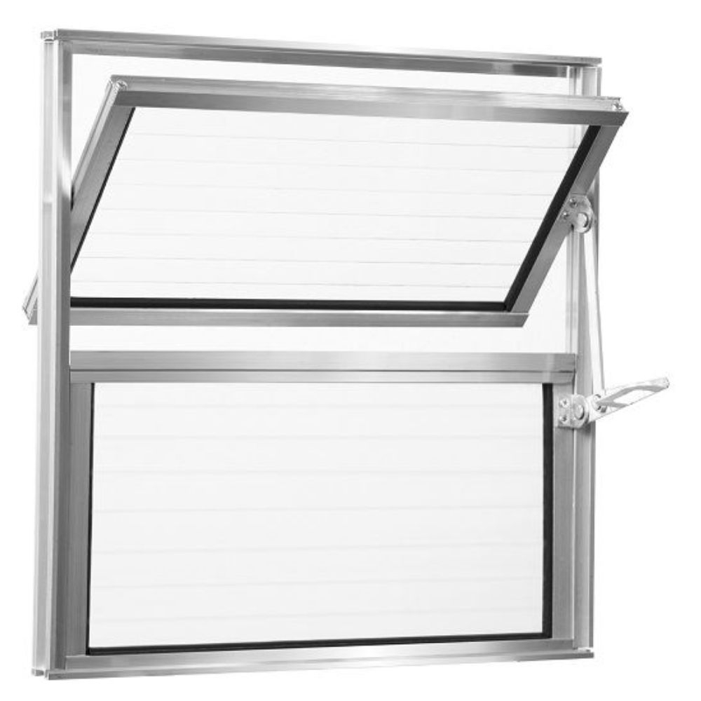 Basculante 40X60 2 Folhas Vidro Canelado Brilhante Topmix