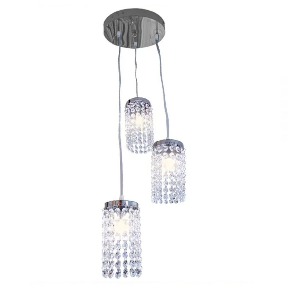 Lustre Cristal Redondo K5 9W Ne-1202 Cromado 3000K Neotron