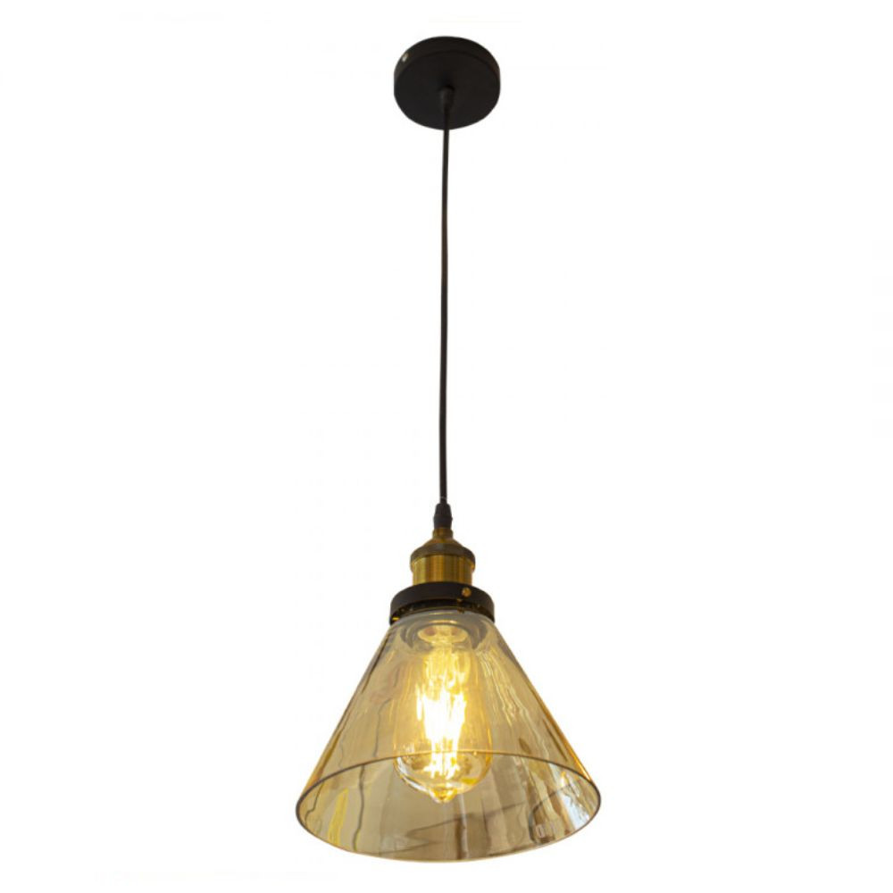 Pendente Vidro Dourado E27 220V 18,5Cm Ne-9001 Neotron