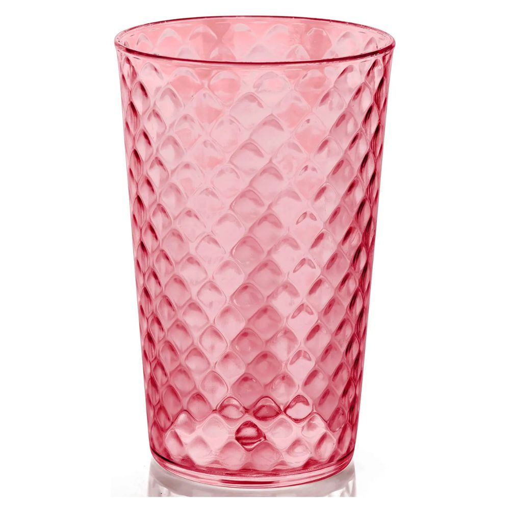 Copo Cristal 580Ml Rosa Transparente Plasvale
