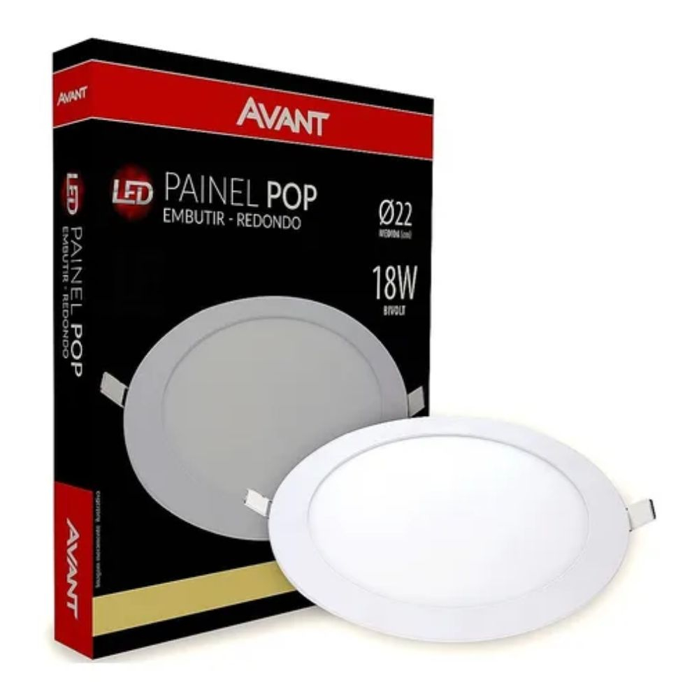 Plafon Pop Led Embutir Redonda 18W 6500K Avant
