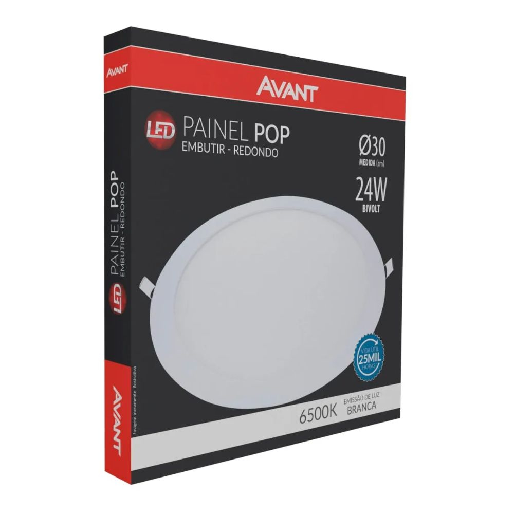 Plafon Pop Led Embutir Redondo 24W 6500K Avant