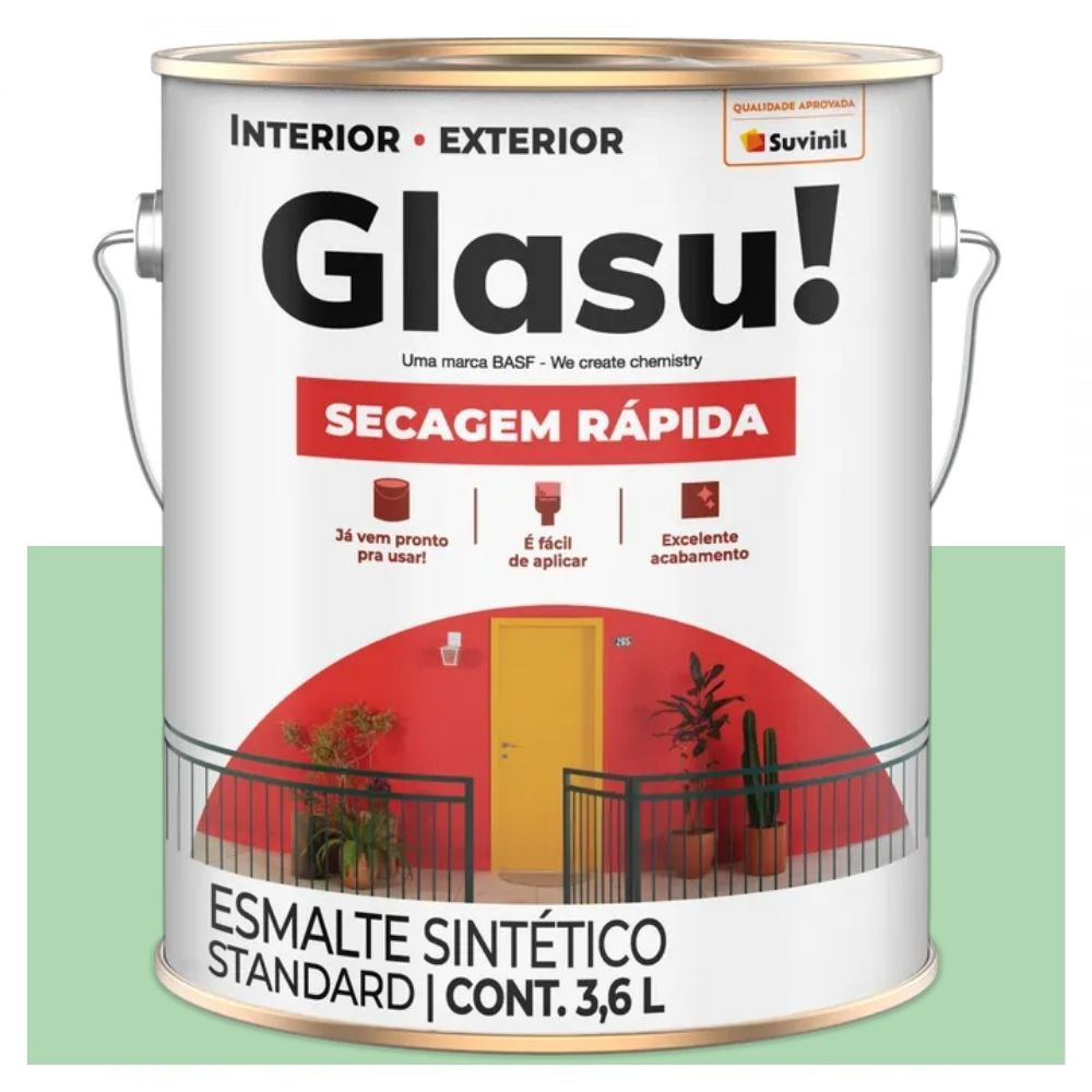 Esmalte Secagem Rápida Brilhante Verde Primavera 3,6 Litros Suvinil Glasu