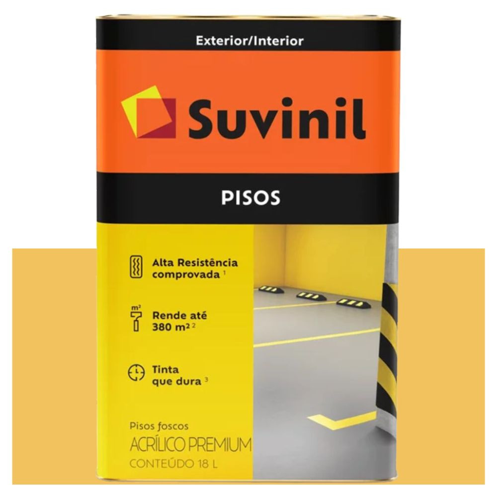 Tinta Acrílica Fosca Para Piso Amarelo Demarcação 18L Suvinil