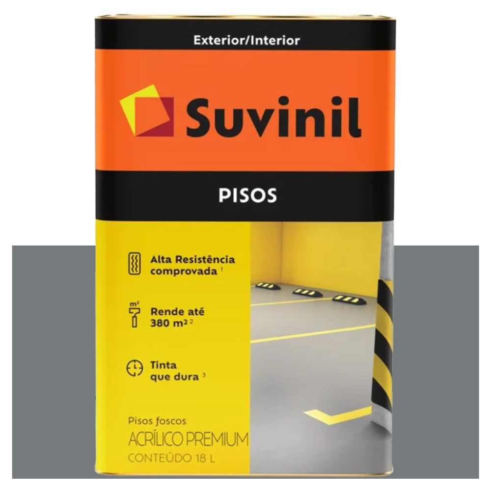 Tinta Acrílica Fosca Para Piso Cinza 18L Suvinil
