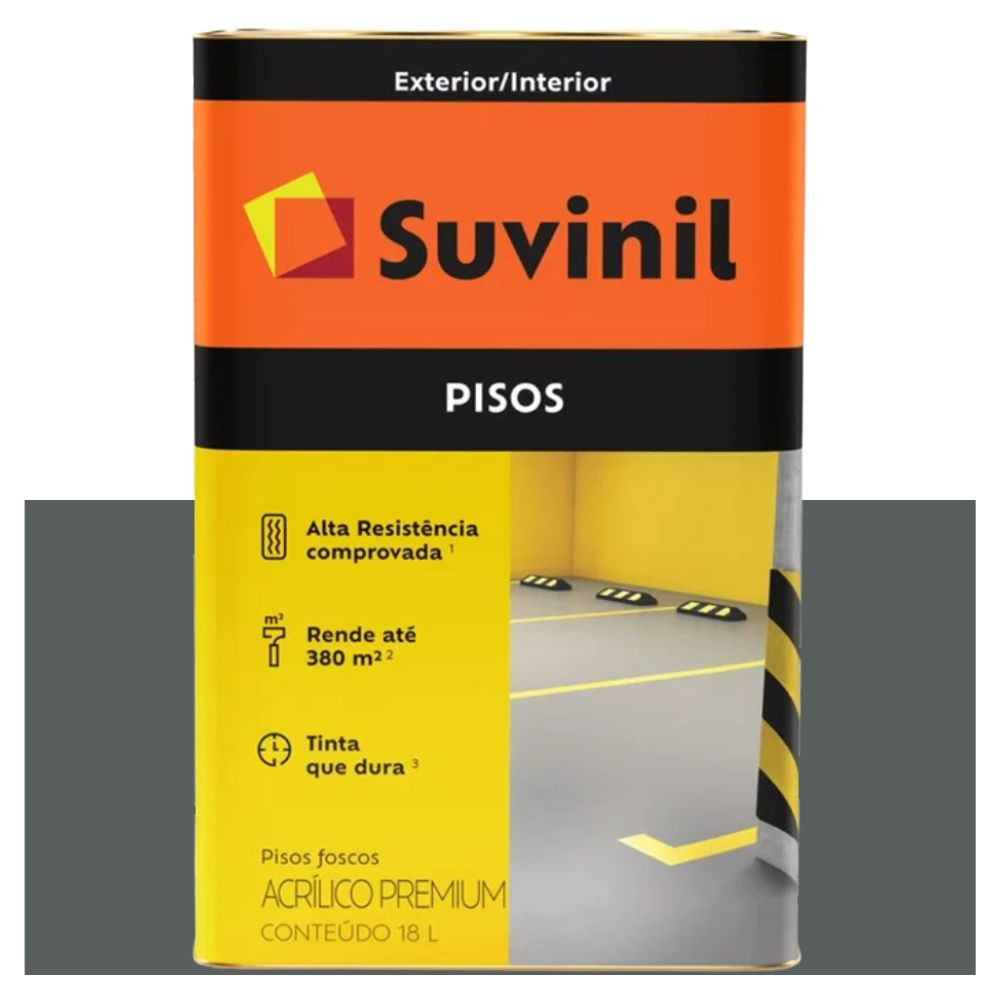 Tinta Acrílica Fosca Para Piso Cinza Escuro 18L Suvinil