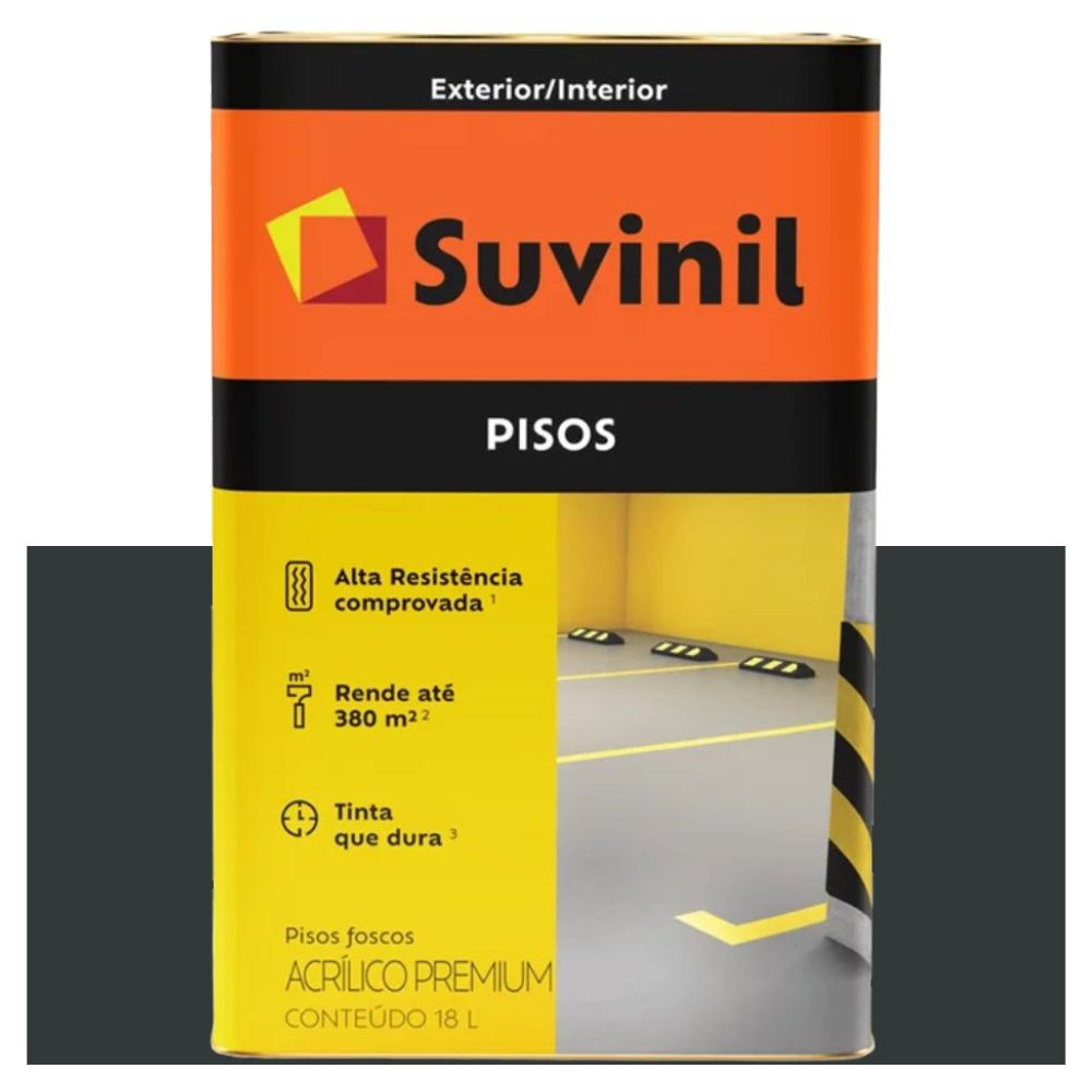 Tinta Acrílica Fosca Para Piso Preto 18L Suvinil