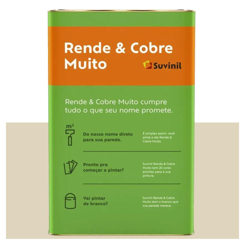 Tinta Rende E Cobre Muito Fosca Palha 18L Suvinil