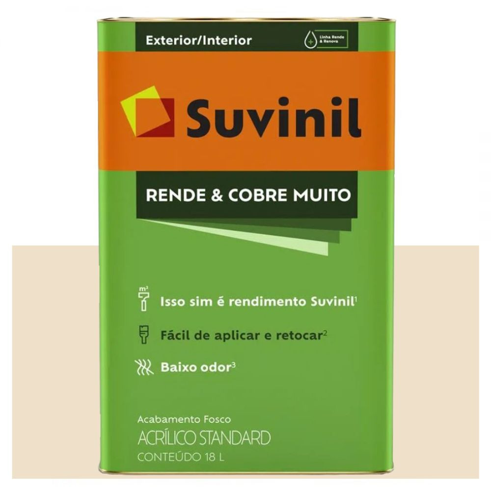 Tinta Rende E Cobre Muito Fosca Perola 18L Suvinil