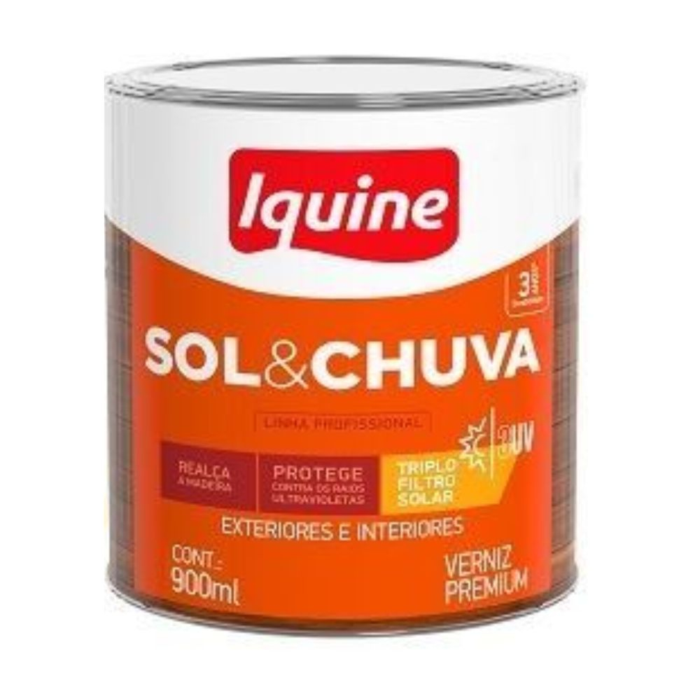 Verniz Sol E Chuva Triplo Filtro Solar Incolor 0.9L Iquine