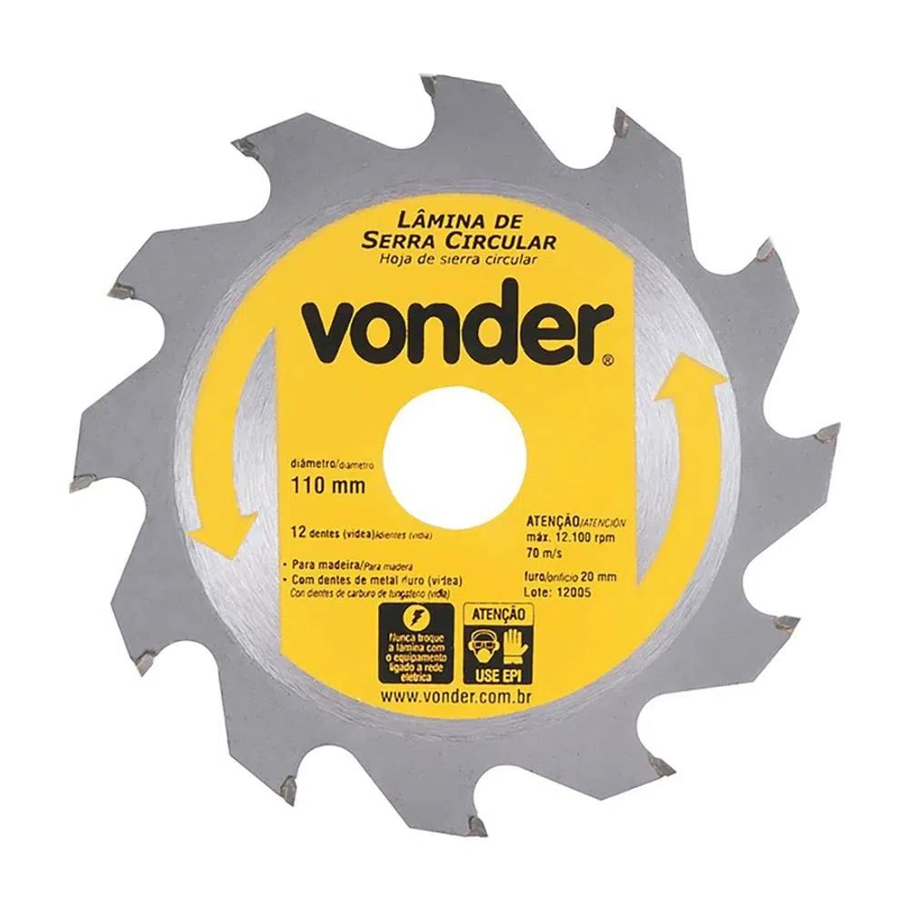 Disco Serra Circular 4.3/8 12 Dentes Vonder