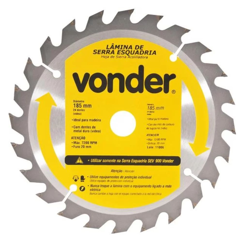 Disco Serra Circular 4.3/8 24 Dentes Vonder
