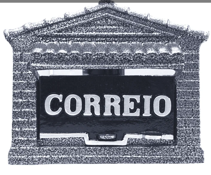Porta Carta 15 Correio Craquelado Prata Lgmais