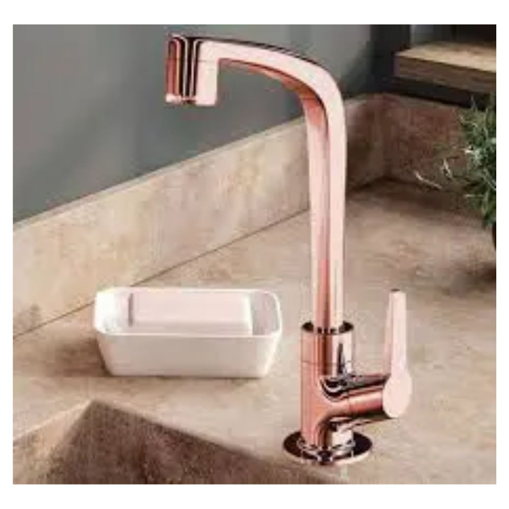 Torneira Para Lavatório De Mesa Flatt F71 1195 Rose Gold Lorenzetti