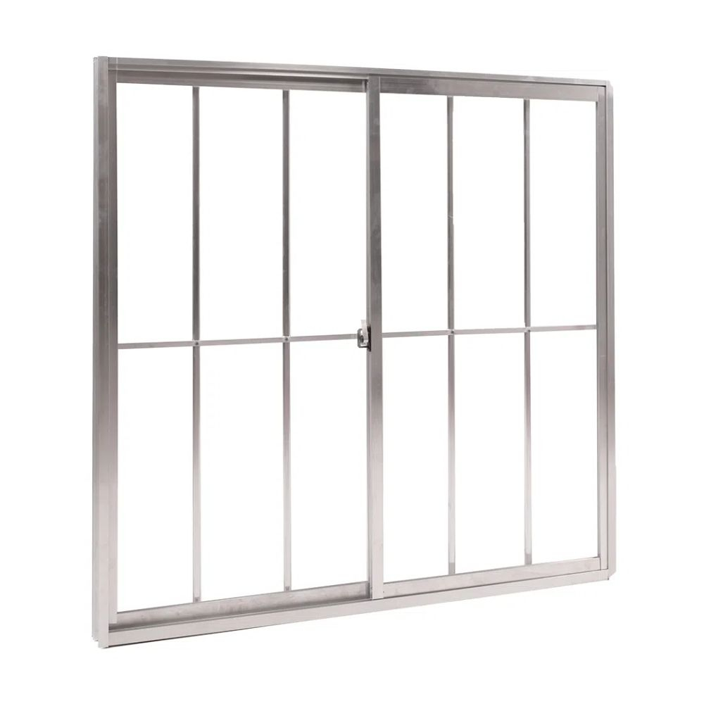 Janela Com Grade 2 Folhas Vidro Liso 100X100Cm Natural Quality