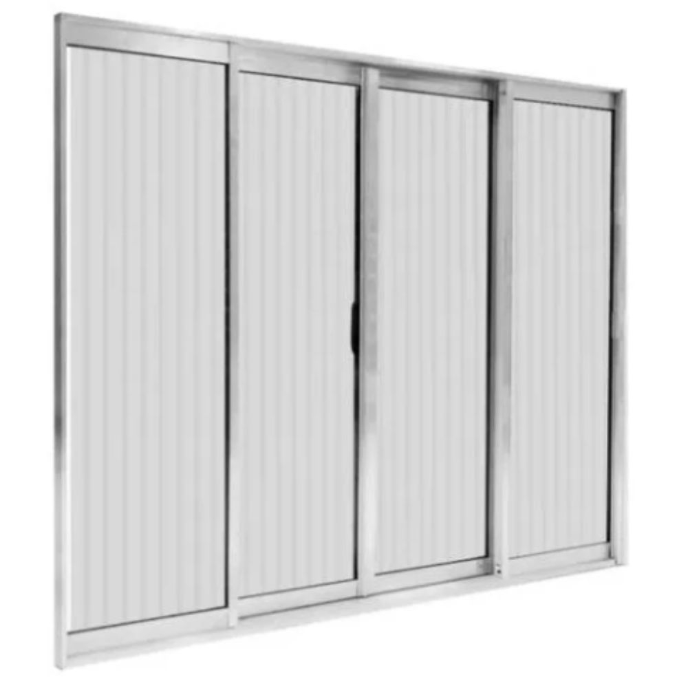 Janela De Correr 4 Folhas Vidro Canelado 100X120 Natural Quality