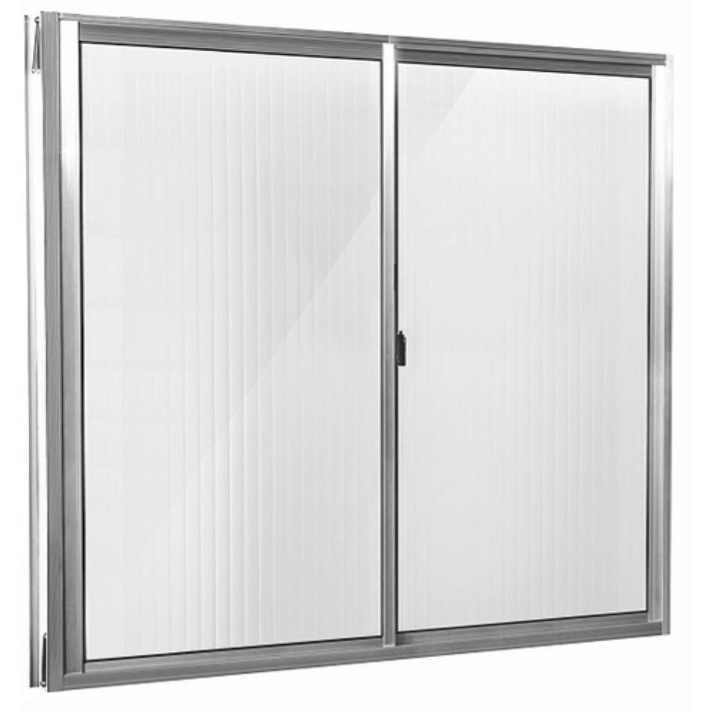 Janela De Correr 100X150 Vidro Canelado 2 Folhas Natural Quality