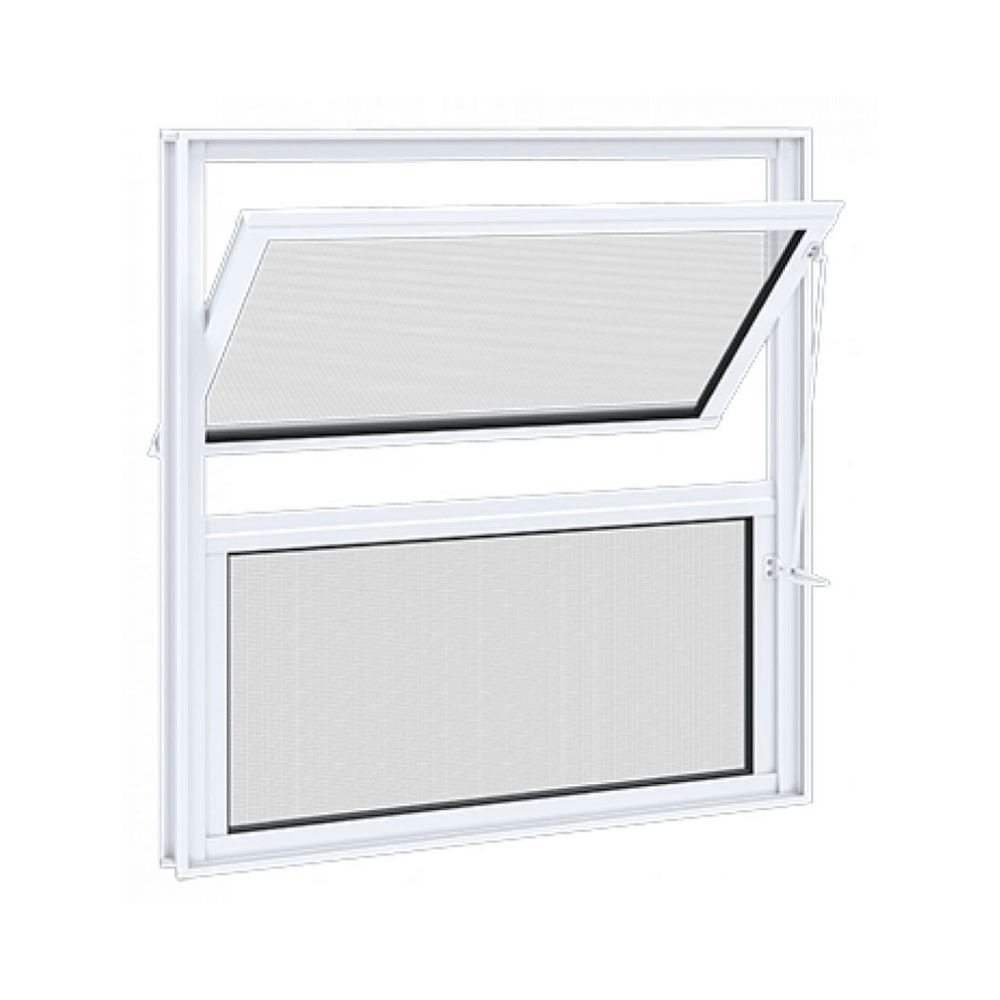 Janela Basculante Home 0,40X0,40M De Alumínio Branco 2 F Vidro Liso Quality