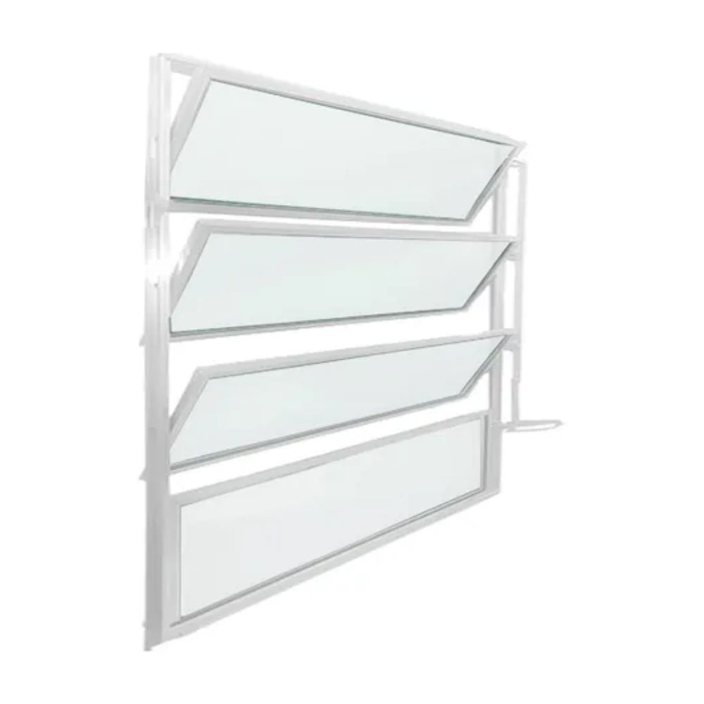 Basculante 80X80 Home Vidro Liso 4F Branca Quality