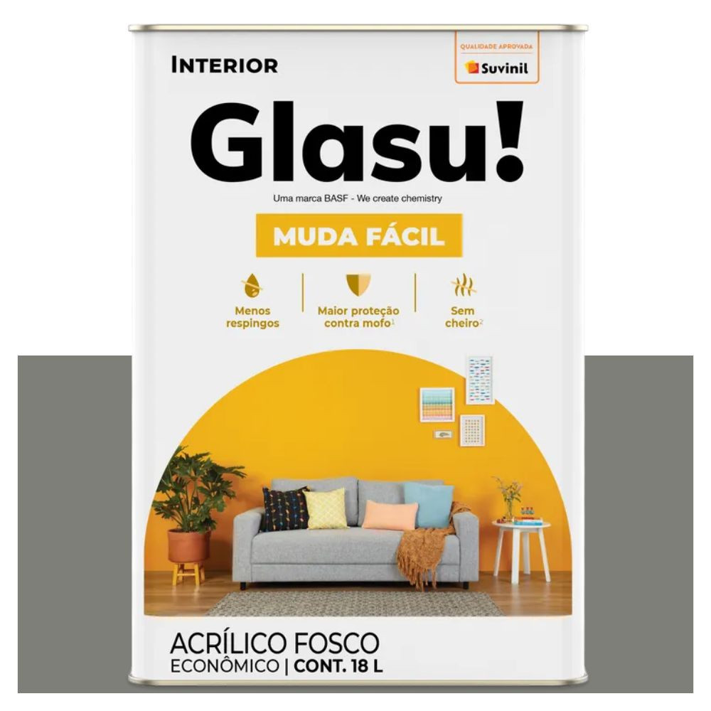 Tinta Econômica Muda Fácil Fosca Lãmina Afiada 18 Litros Suvinil Glasu