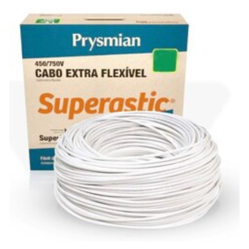 Cabo Flexivel 2,5Mm 750V 100M Superastic Flex Branco