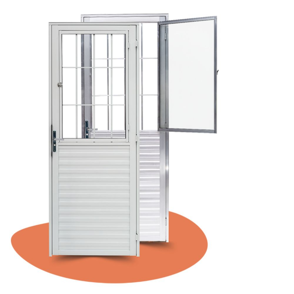 Porta Quality Postigo 210X80Cm Lambri Liso Direita Branco