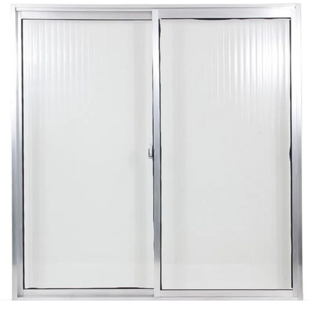 Janela Quality 1X1 Home 2F Folhas Vidro Canelado Branca