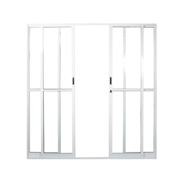 Porta Quality Balcão 210X200 Home 4 Folhas Vidro Liso Branco 